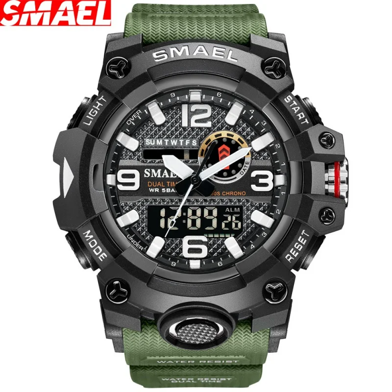 

Smael Sports Watch Men's Popular Men's Watch Outdoor Casual Waterproof Double Display Tactical Watch