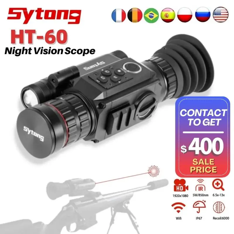 

Оптический прицел Sytong HT-60 с инфракрасным ночным видением, 940 нмирная цифровая камера, Монокуляр ночного видения для охоты, видеорекордер с Wi-Fi
