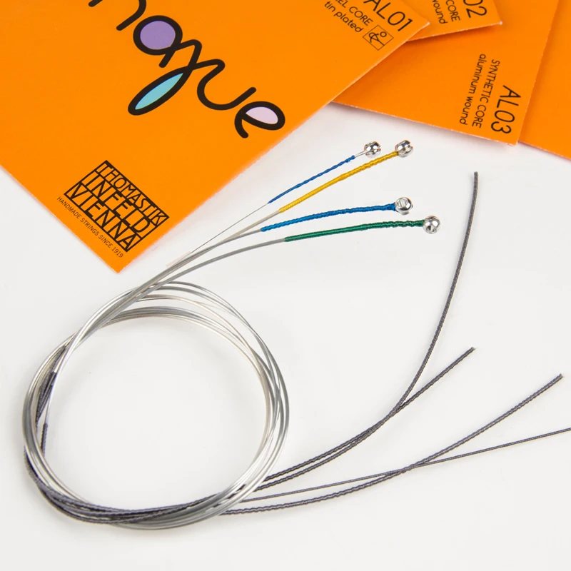 Thomastik-Infeld ALPHAYUE Violin Strings Set AL100 4 Strings Synthetic Core Tin Carbon Steel E Medium Tension Ball End 4/4 Size