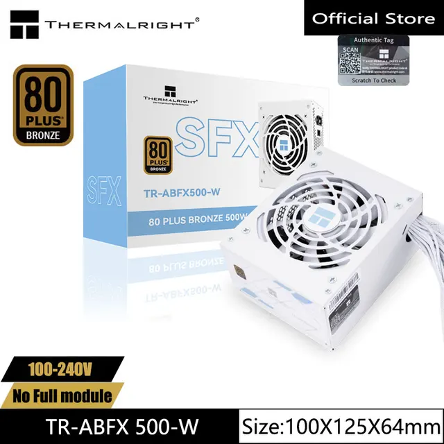Thermalright TR-ABFX 500-W SFX White Bronze แหล่งจ่ายไฟโดยตรง, 100-240V แรงดันไฟฟ้า Mini Power รองรับ M-ATX หรือ ATX แชสซี 1