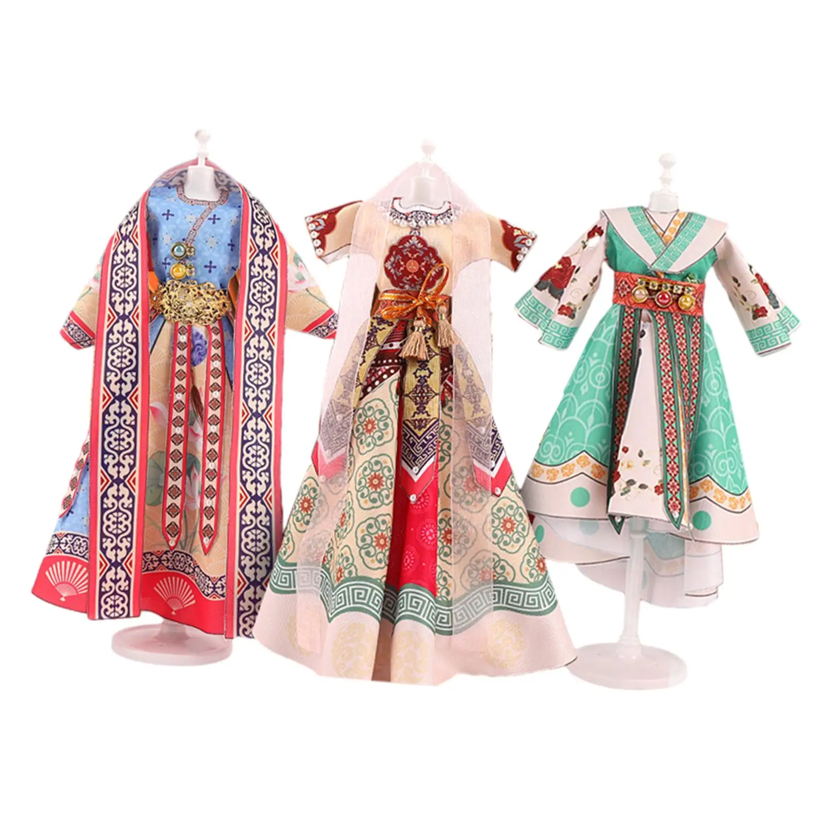 DIY Hanfu Clothes Toys Learning Toys Doll Clothes Making DIY Arts Crafts for Girls Teens Beginners Age 6 7 8 9 10 11 12 Children