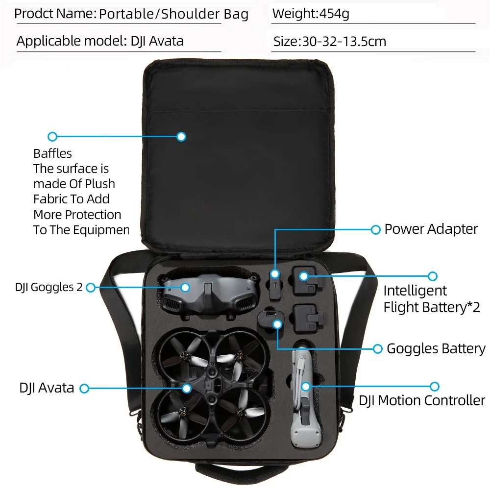 For DJI Avata Storage Box Case Portable Travel Shoulder Bag For DJI Avata 3 Drone Accessories