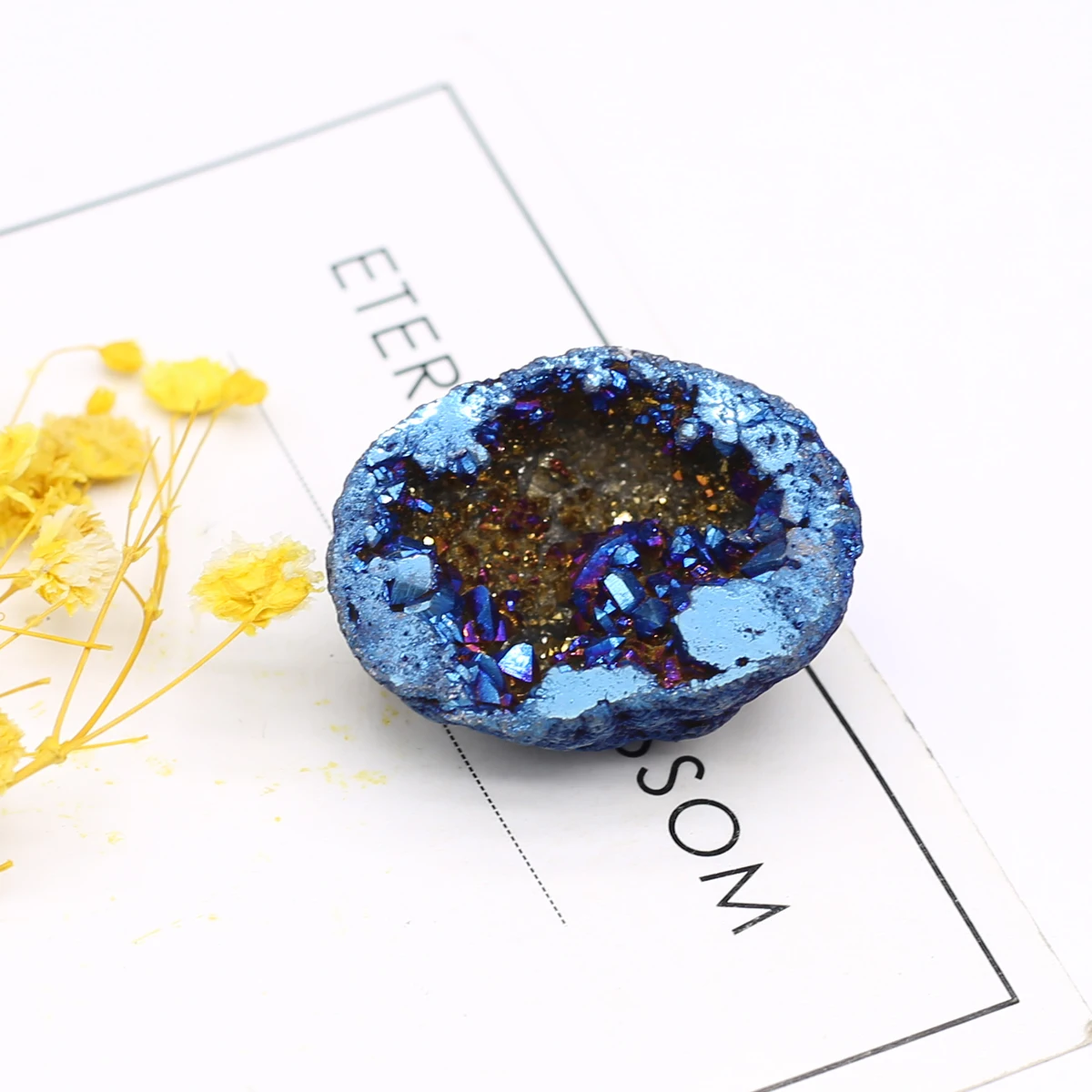 6PCS Wholesale Natural Agate Irregular Ornament Cornucopia Energy Gem Specimen Electroplating Jewelry Home Decor Charm Gift Part