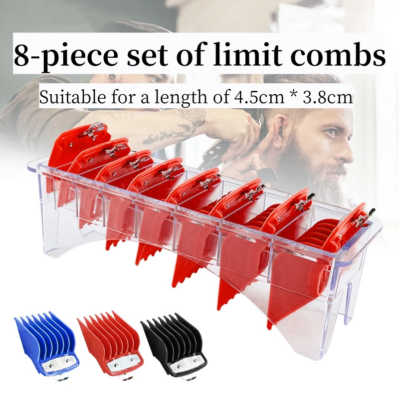 8Pcs Clipper Guards Per Wahl Macchina Per Tagliare I Capelli Limite Pettine Barbiere Guida Di Taglio Professionale Pettini Pinza Di Posizionamento