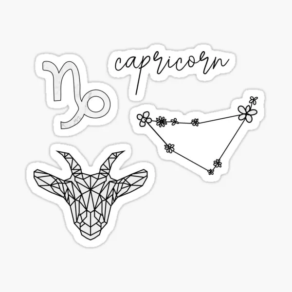 

Capricorn Pack 5PCS Car Stickers for Living Room Art Wall Anime Print Fridge Kid Water Bottles Car Stickers Decorations Cute