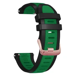 Premium 20mm Original Silicone Watch Strap - Replacement Band for Sports and Smart Watches (Green Black)