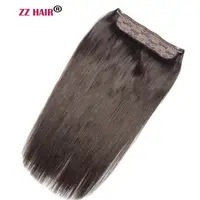 ZZHAIR Extensions de cheveux humains brésiliens 100% Remy, 16 "-26", 1 pièce, 100g-200g, 5 clips, lisses naturels 2