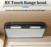 12V Car Kitchen Range Hood Stainless Steel With LED Light Removable Black For Cleaning Caravan Motorhome Camper 2