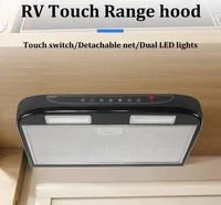 12V Car Kitchen Range Hood Stainless Steel With LED Light Removable Black For Cleaning Caravan Motorhome Camper 2