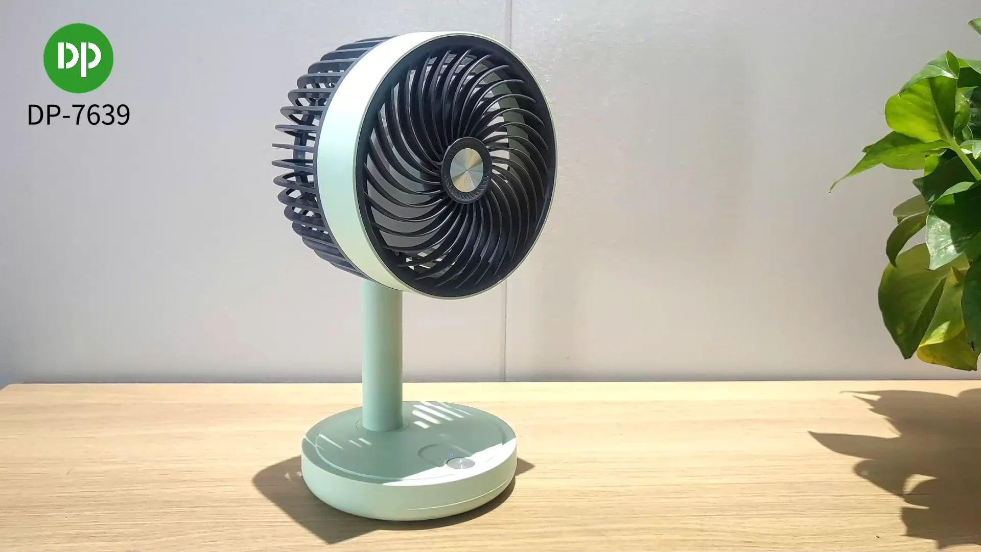 DP-7639 Rechargeable 4000mAh Lithium Battery Three Speed Modes Up-Down Adjustable Desk Fan