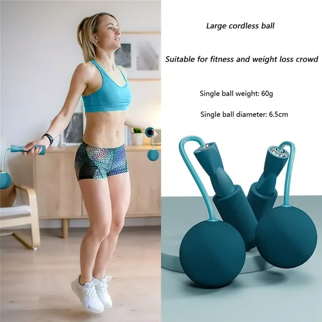 Cordless Jump Rope With Heavy Balls Sports Fitness Training Bodybuilding Exercise Rapid Speed Skipping Rope Home Gym Equipment 6