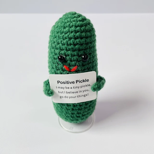 1 Ensemble Cadeau De Concombre Mariné De Soutien Émotionnel Fait À La Main,  Cornichons De Soutien Émotionnel Au Crochet Faits À La Main, Poupée À  Tricoter De Concombre Mariné Au Crochet Mignon