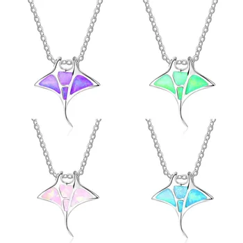 Creative Ocean Manta Fish collane con ciondolo donna personalità Ocean Animals collana girocollo gioielli regali accessori 1