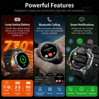Nouvelle Montre Connectée Militaire 2026 avec GPS, Carte Hors Ligne, Étanchéité 10 ATM, 2 Go de RAM, Musique, Altimètre, Boussole, Appel Bluetooth, Fitness et Sports pour Hommes 6