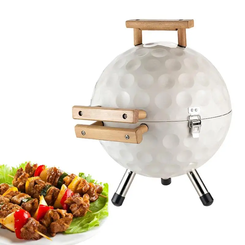 

Spherical Barbecue Grill Football And Golf Outdoor Grill Stove Heat Insulation Cooking Supplies For Camping Outdoor Parties