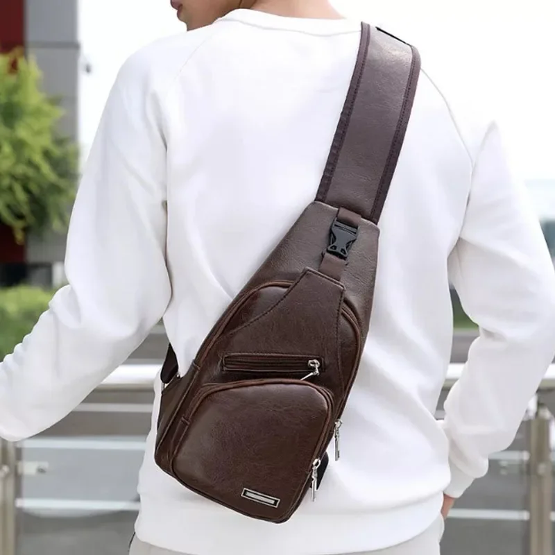 

Men's Crossbody Bags Men's USB Chest Bag Designer Messenger Bag Leather Shoulder Bags Diagonal Package New Back Pack Travel
