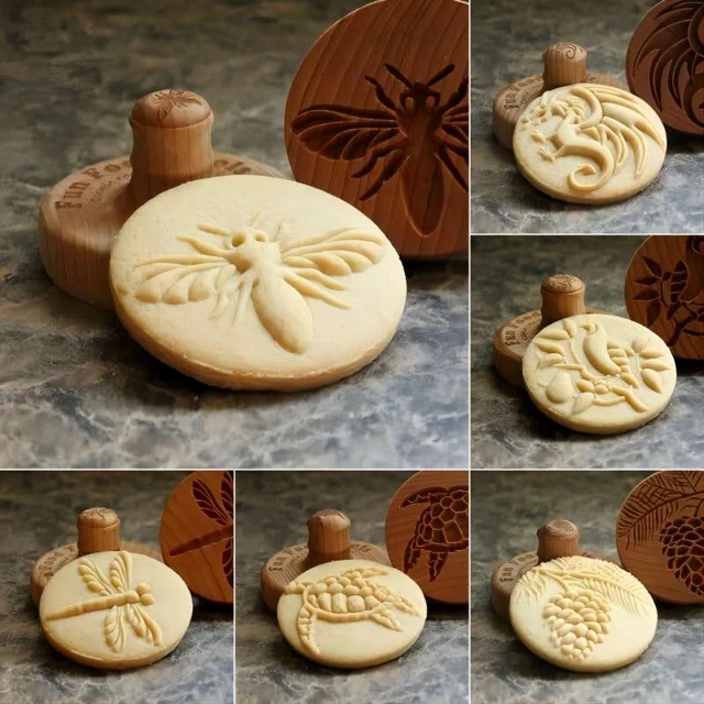 Scottish Shortbread 7 Inch Cookie Mold. Traditional Wood Thistle