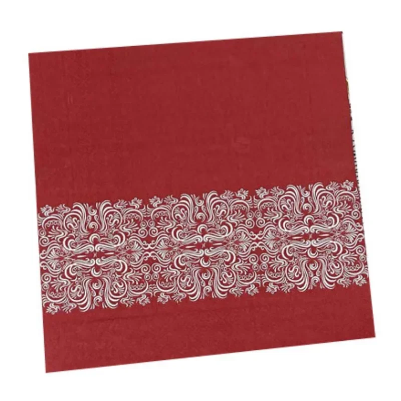 Colorful Printed Napkins High-end Red Wedding Paper Napkins 2 Ply Wedding Disposable Wine Glass Table Setting Flower Paper 20pcs