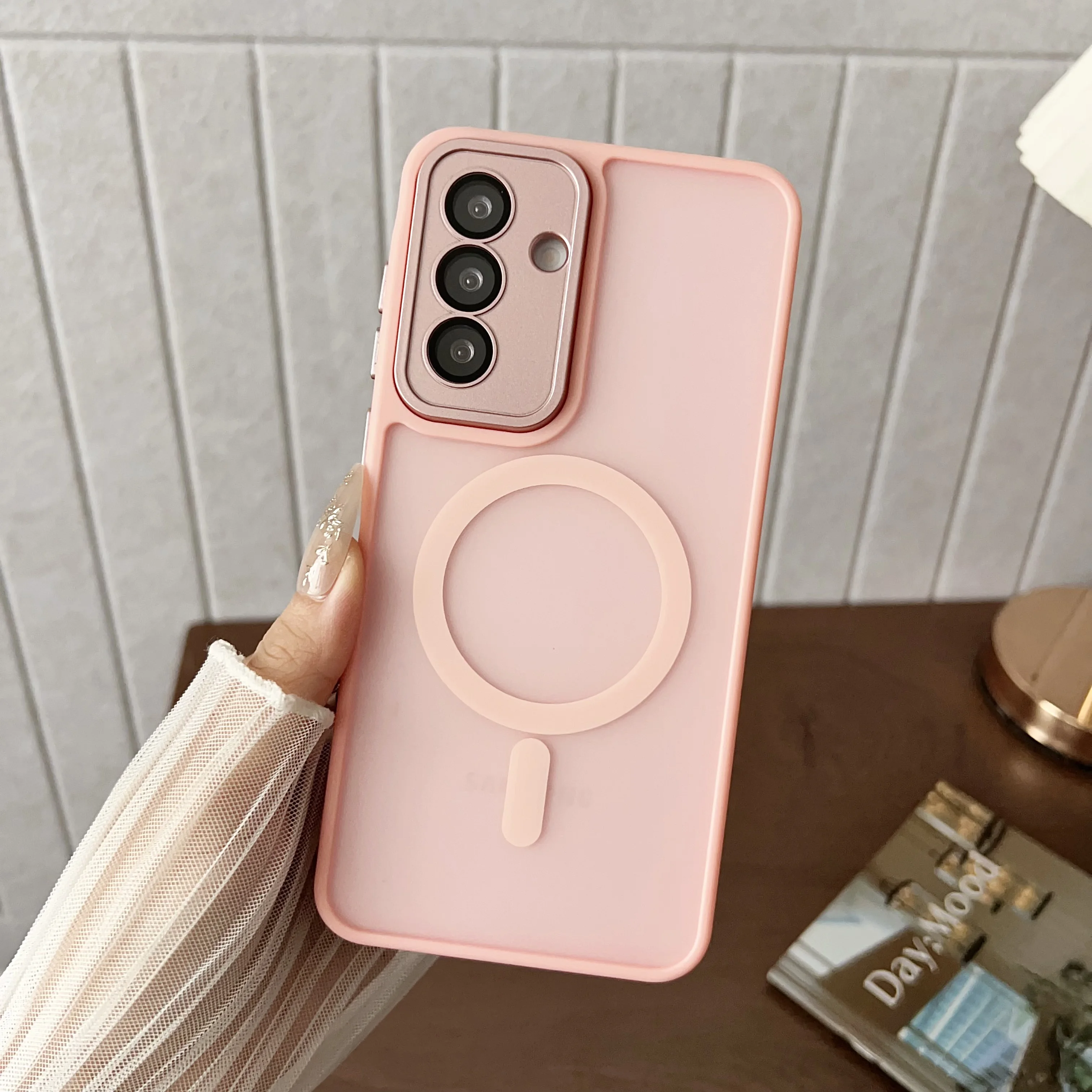 Luxury Matte Magnetic Wireless Charging Case with MagSafe-Compatible Hard Cover