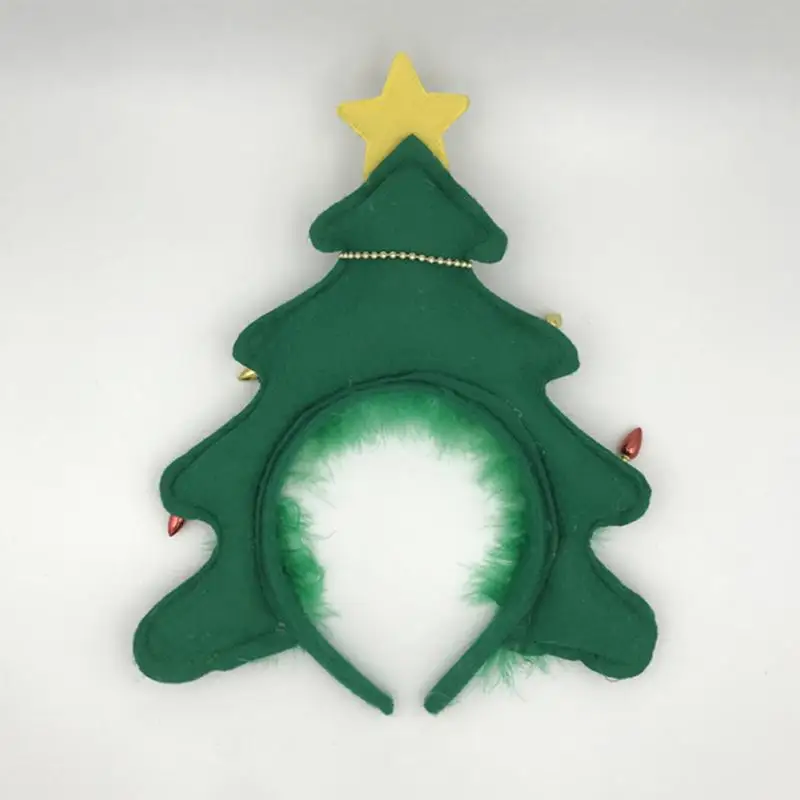 Christmas Tree Hair Hoop Tree Shape Performance Props Headdress Headband With Sequins Christmas Fairy Costume Headband Hair Band