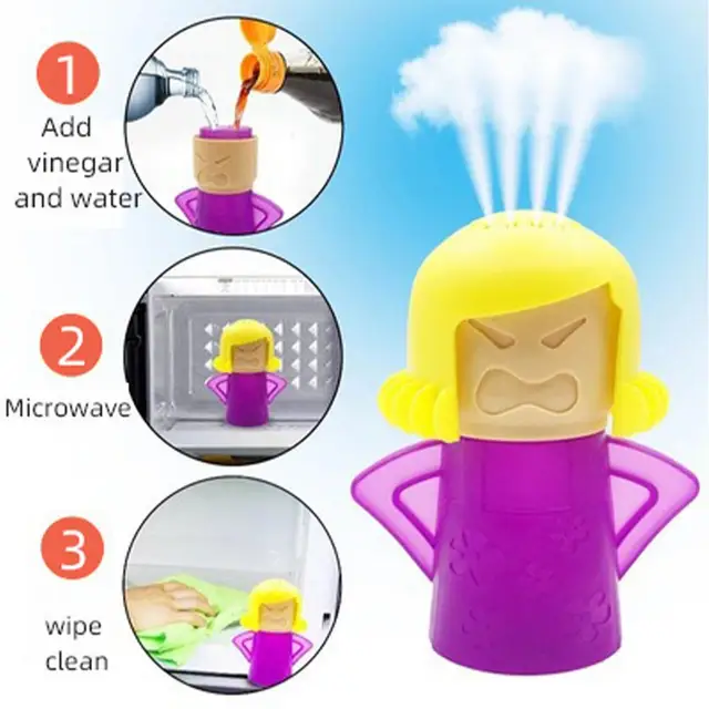 Angry Mama Steaming Mama Cleaning Microwave Oven Mom And Chilly Mama Fridge  And Freezer Odor Absorber Cleaning Equipment Tool High Temperature Steam C