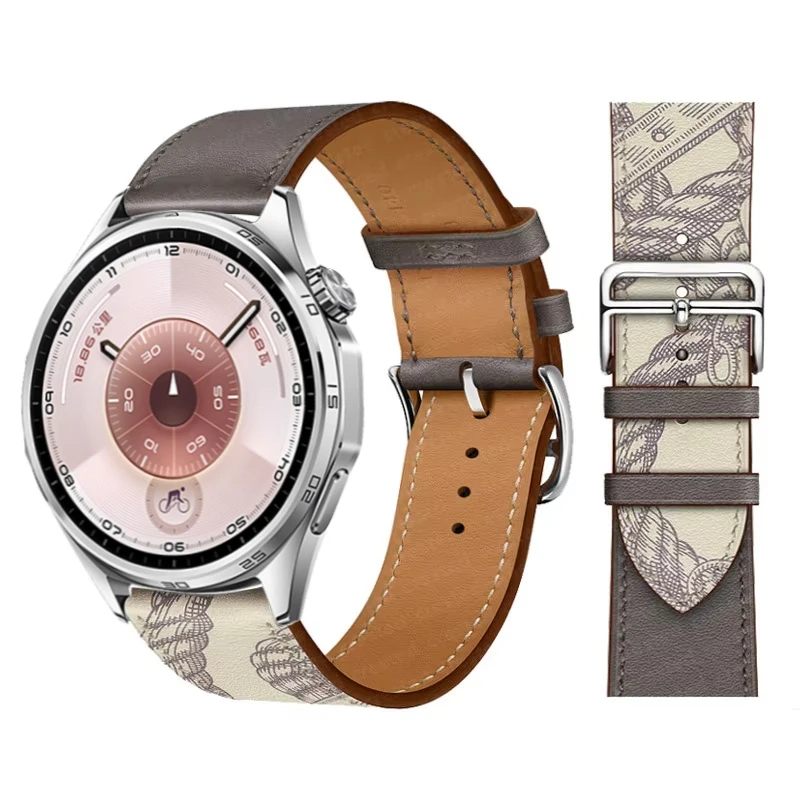 Elegant Leather Wristband Replacement for Smartwatches - 20mm/22mm Strap Bracelet