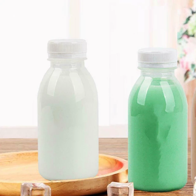 4pcs Milk Containers for Refrigerator Milk Jugs Glass Milk Bottles with  Lids 200ml