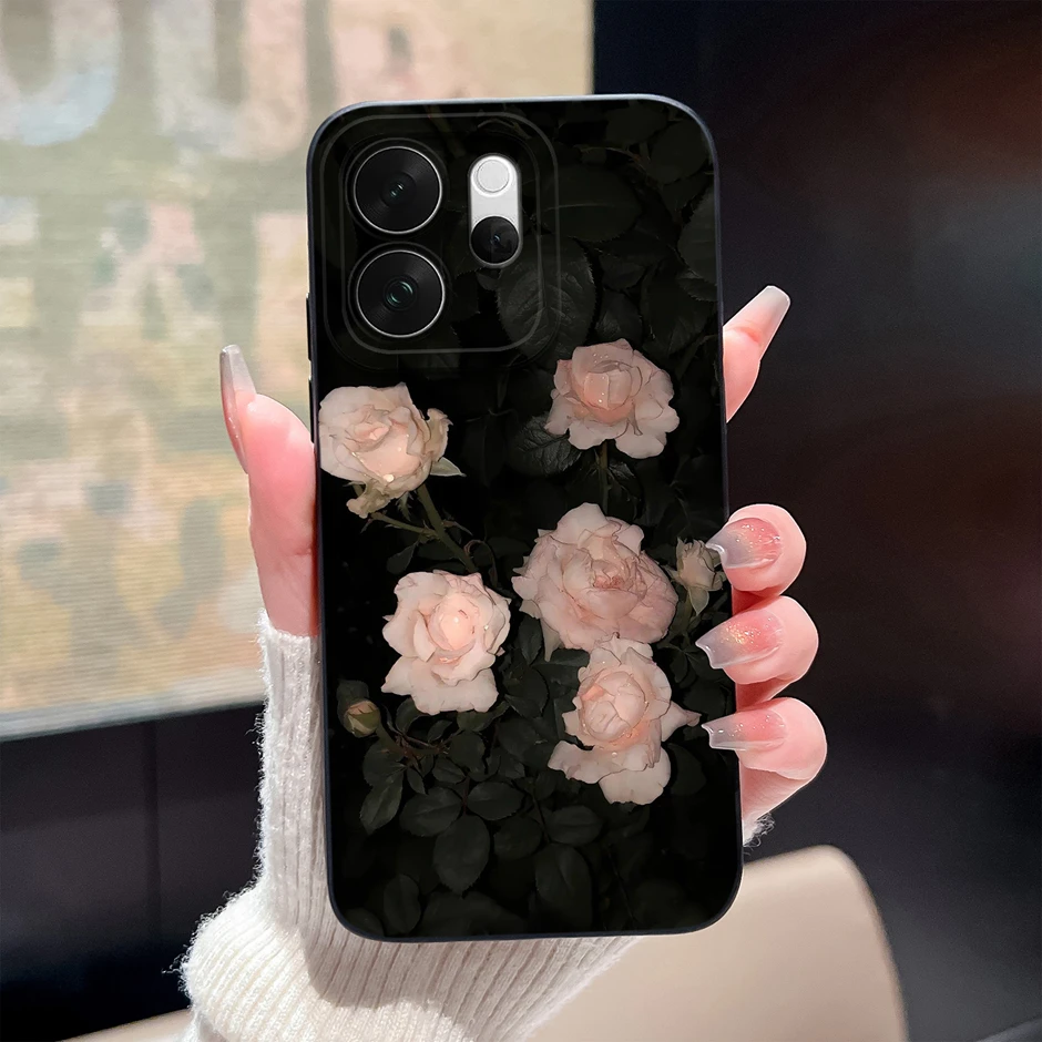Brilliant Flower Kitten Anti-Drop Liquid Silicone Case