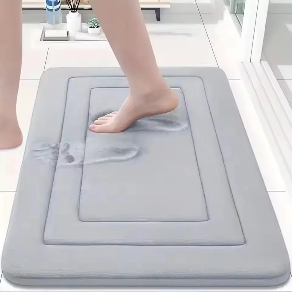 Luxurious Non-slip Memory Foam Bathroom Mat – Ultra Absorbent Soft Bath Rug and Stylish Decor