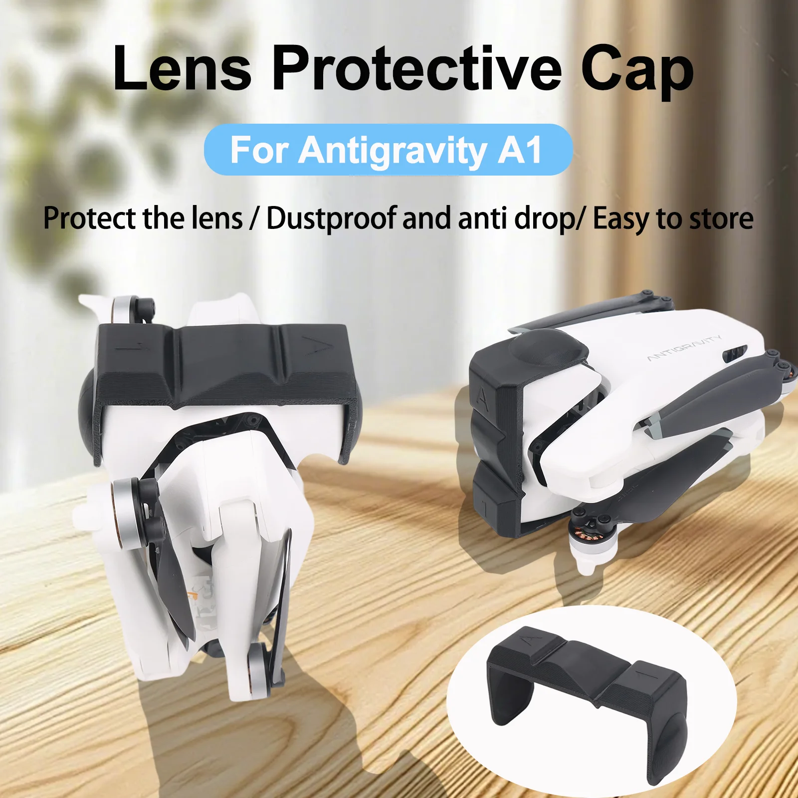 Installation du capuchon anti-poussière pour objectif Insta360 Antigravity A1, protection anti-rayures