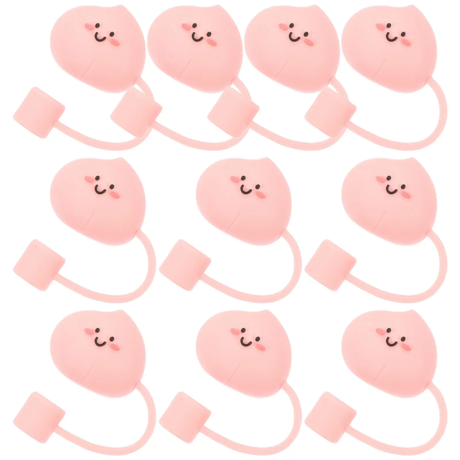 8 Pcs Can Straw Plug Dust Straws Covers Stopper Pink Silica for Tumblers