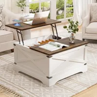 Lift Top Coffee Table with Storage, Square Coffee Table for Living Room with Wireless Charging, Farmhouse Coffee Table 1
