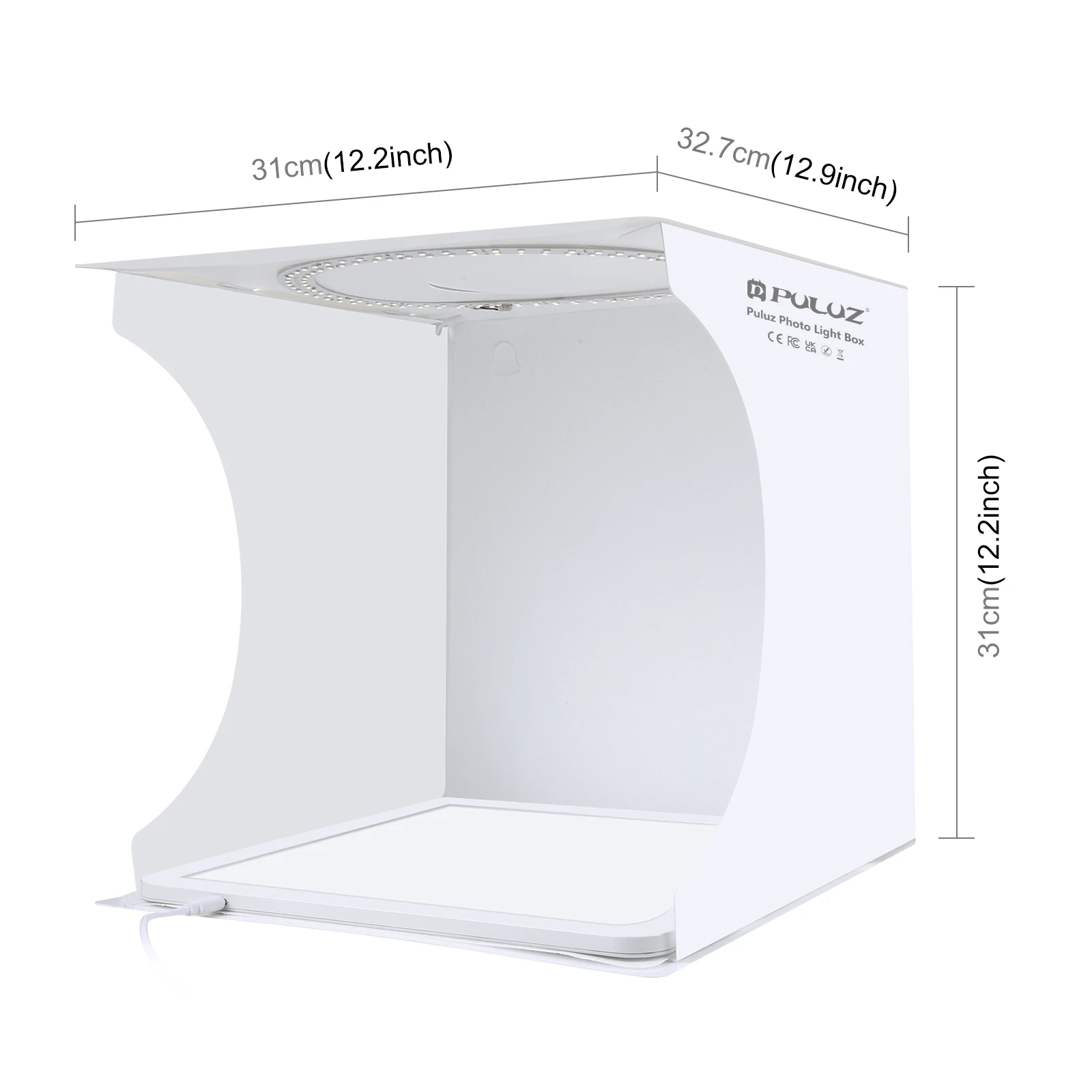 PULUZ 30cm Folding Ring Light Board Photo Lighting Studio Shooting Tent Box Kit Box with Shadowless Light Panel