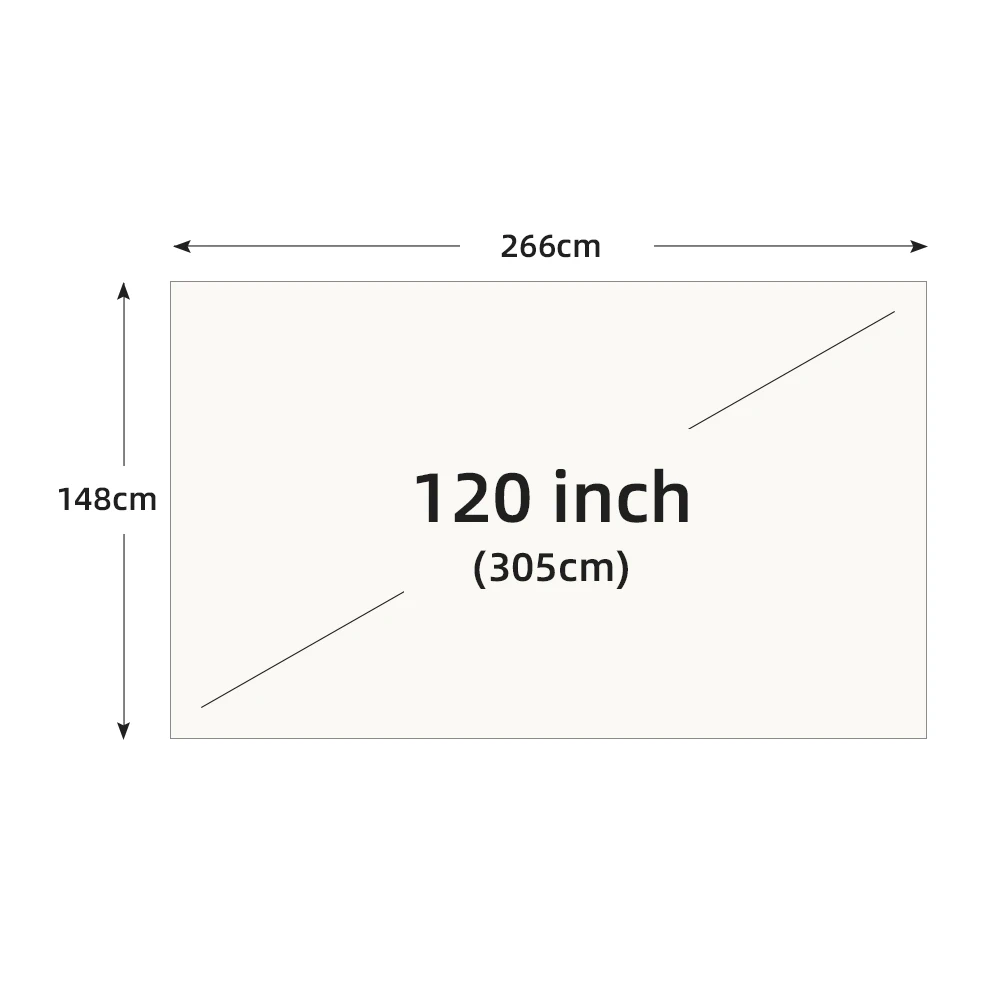 Premium Anti-Light Reflective Projector Screen for Home Theatre, White Grid, 16:9 Aspect Ratio, Multiple Sizes Available