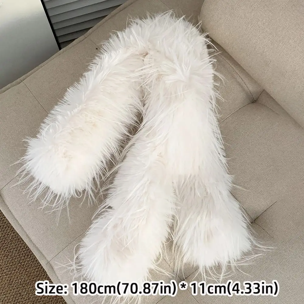 Fashionable Thick Fluffy Long Strip Scarf 180cm Imitation Mink Fur Soft Shawl Luxury Classic Ladies Tassels Scarf Outdoor