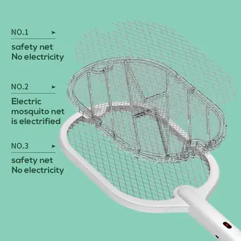 3 In 1 Electric Mosquito Swatter Mosquito Killer Lamp Killer Insect Killer 3000V Type-C Rechargeable Mosquito Killer Fly Killer 5