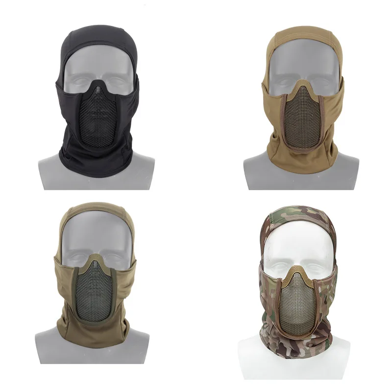 

Tactical Full Face Mask Balaclava Cap Motorcycle Army Airsoft Paintball Headgear Metal Mesh Hunting Protective Mask