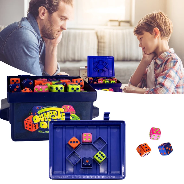 Dumpster Dice 80Pcs Dice Set Fast-Paced Family Dice Game Parent-child interaction Toy Trash Dice Stickers Games for Travel Party 4