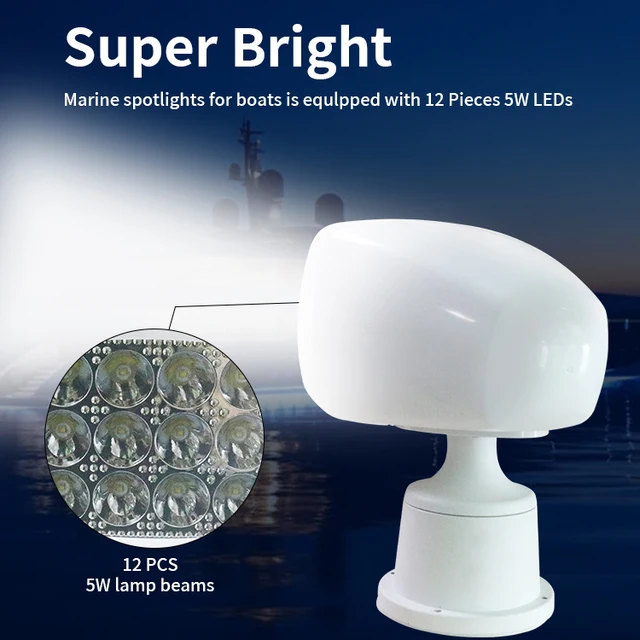 12V 24 V Searchlight 12*5W Led Távirányító Tengeri Jacht Hajó Utánfutó Keresési Spot Lámpa - Image 2