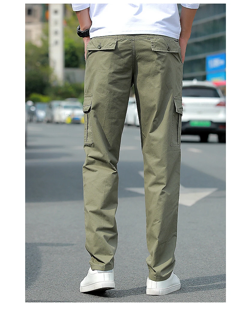 navy blue cargo pants Men's Straight Cargo Pants Spring Trend Loose Trousers For Men Pockets Military Sports Outdoor Casual Jogging Pants Trousers Men wrangler cargo pants