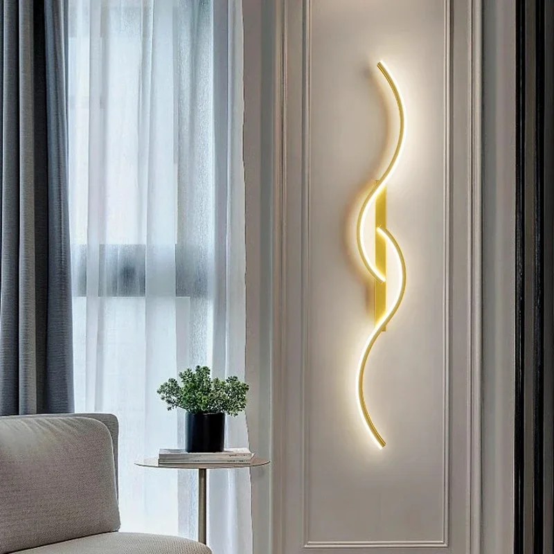 Modern LED Wall Lamp Minimalist Led 13W-18W Light Bedroom Bedside Long Strip Wall Sconces Living Room Home Indoor Lighting