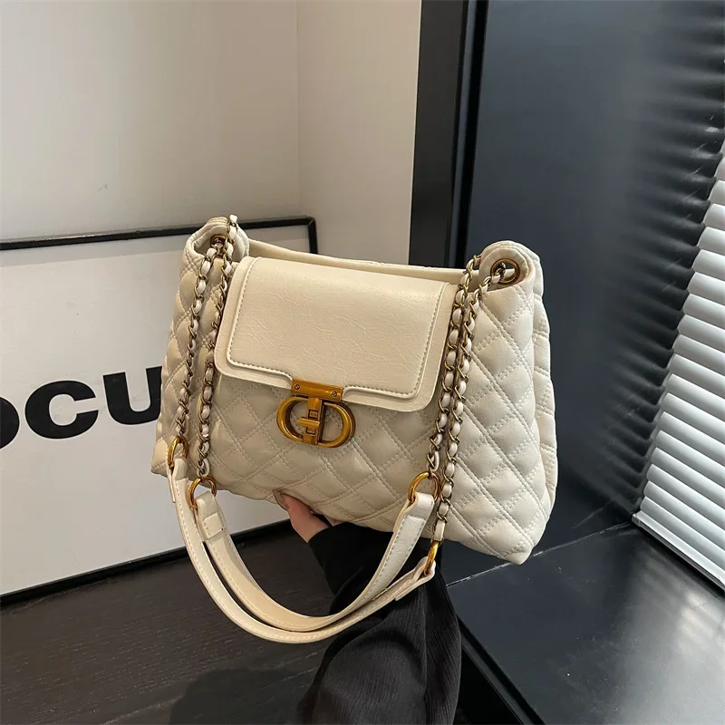Diamond Embroidery Thread Special-Interest Design 2024 New Women's Popular Solid Color Chain Messenger Shoulder Underarm Bag