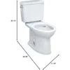 Two-Piece Elongated 1.6 GPF Universal Height TORNADO FLUSH Toilet with CEFIONTECT, Cotton White - CST776CSFG#01 5