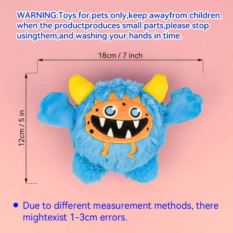 1 Pcs Active Moving Dog Plush Squeaky Small Balls Enjoying Dog Interactive Toys 2-in-1 Designer Pet Gift For Halloween 4