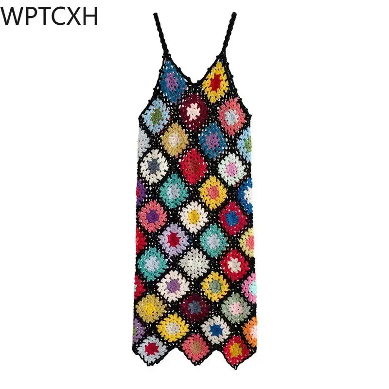 

Новинка, весеннее высококачественное платье, женский свитер, Зимний вязаный крючком свитер с вырезами, женское вязаное платье