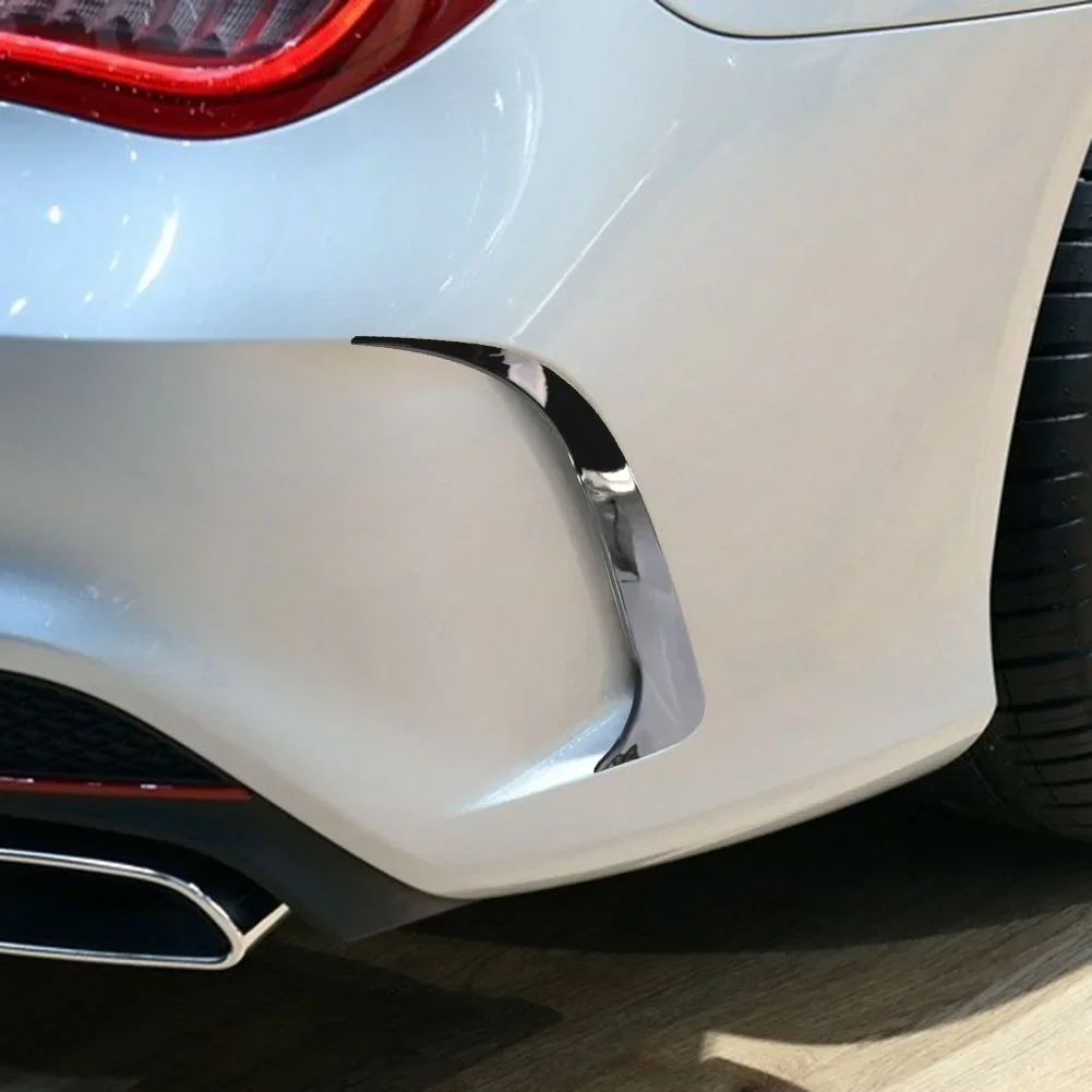 Car ABS Carbon Fiber Look Rear Bumper Spoiler Air Vent Cover Side Canard for Mercedes-Benz W117 CLA 200 250 45 AMG 2014 -