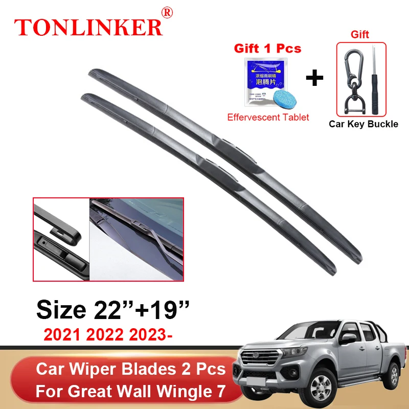 

Автомобильные щетки стеклоочистителя TONLINKER для Great Wall Wingle 7 2021 2022 2023, автомобильные аксессуары, передняя щетка стеклоочистителя, щетки, резак