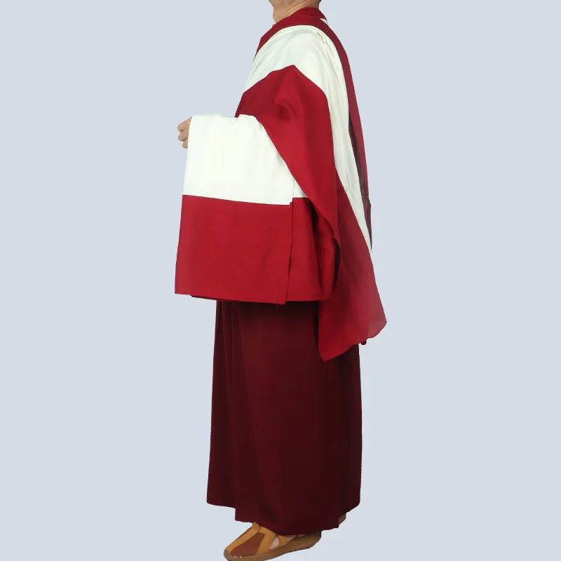 Lamaism Costume Tibetan Buddhism Costume Lama Monk Clothes Guru Clothes Red White Robe Lama Clothing Tibetan Monk Clothing