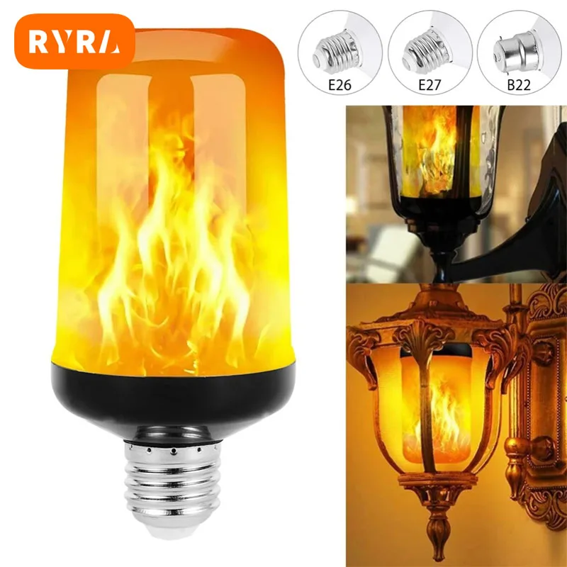 

USB E14 E27 B22 Led Simulated Flame Bulbs 9W AC85-265V Luces Home Electronic Accessories Lamp Flame Light Effect Bulbs Lampada