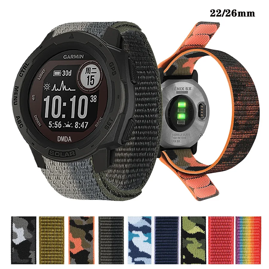 

Nylon Strap For Garmin Forerunner 965 955 935 265 745 945 LTE S62 S60 Band Bracelet Wristbands for Garmin instinct 2 2x